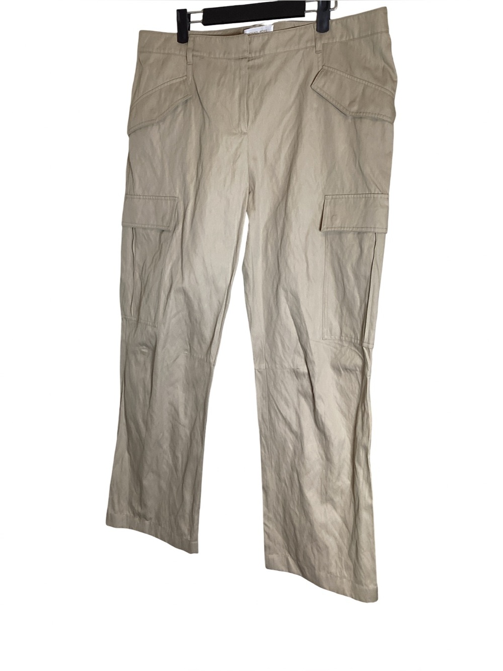 Michael Kors Collection Crushed cotton Gobardine Cargo Trousers SZ 14